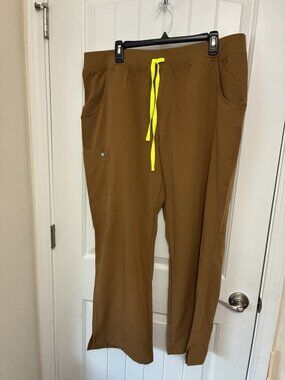 Figs Scrub KADE Scrub Pants With Aya Logo 2XLP In Light Brown 39” x 29”